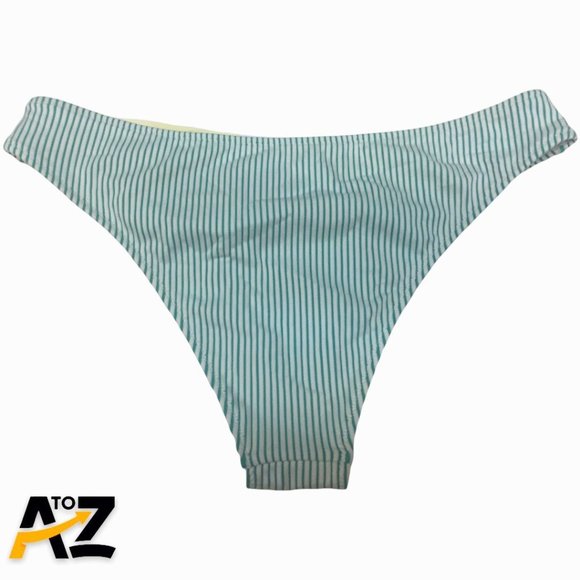 Women's High Leg Extra Cheeky Ribbed Bikini Bottom Size S - Picture 3 of 5